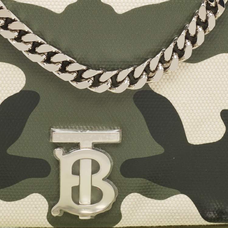 Pre Owned Burberry Green Camouflage Coated and Canvas Small Lola Shoulder Bag