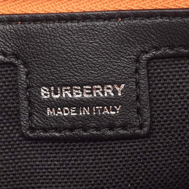 Pre Owned Burberry Orange/Black Leather Mini Double Olympia Bag