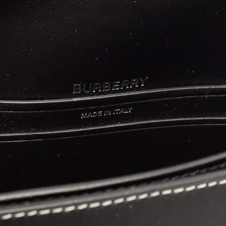 Pre Owned Burberry Blue/Black Denim and Leather Small Olympia Shoulder Bag