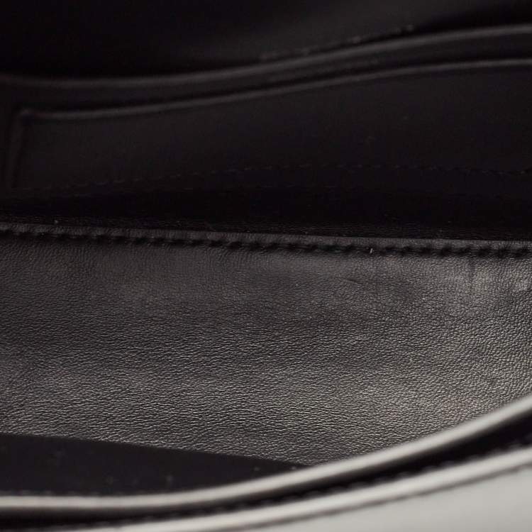 Pre Owned Burberry Blue/Black Denim and Leather Small Olympia Shoulder Bag