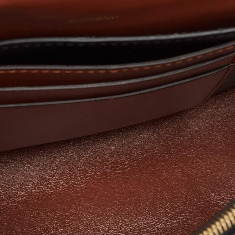 Pre Owned Burberry Brown/Black TB Monogram Coated Canvas and Leather Hackberry Crossbody Bag