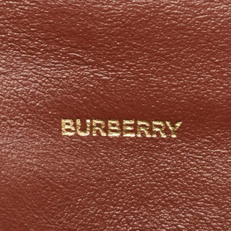 Pre Owned Burberry Brown/Black TB Monogram Coated Canvas and Leather Hackberry Crossbody Bag