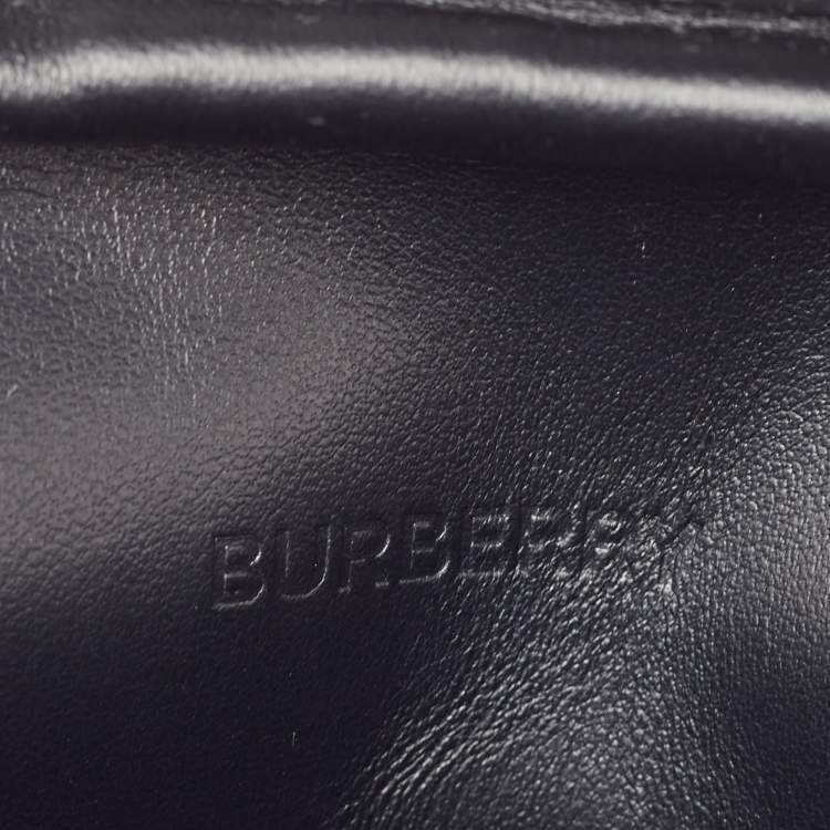 Pre Owned Burberry Blue/Black Water Camo Print Leather Pocket Phone Pouch Crossbody Bag