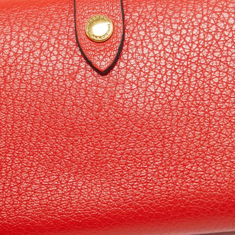 Pre Owned Burberry Red Leather Harlow Compact Wallet