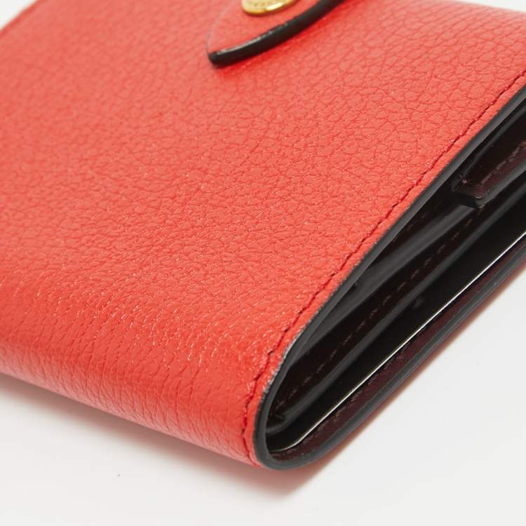 Pre Owned Burberry Red Leather Harlow Compact Wallet