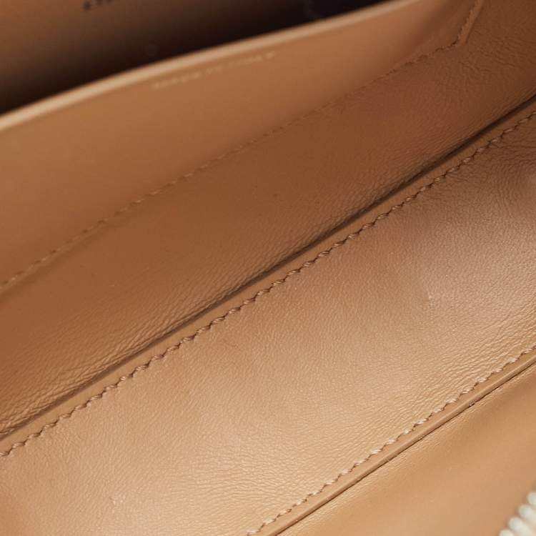 Pre Owned Burberry Gold Leather Mini Olympia Zip Chain Bag