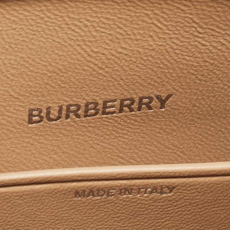 Pre Owned Burberry Gold Leather Mini Olympia Zip Chain Bag