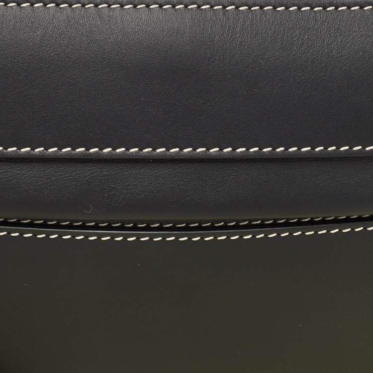 Pre Owned Burberry Black Leather Mini Studded Olympia Zip Bag