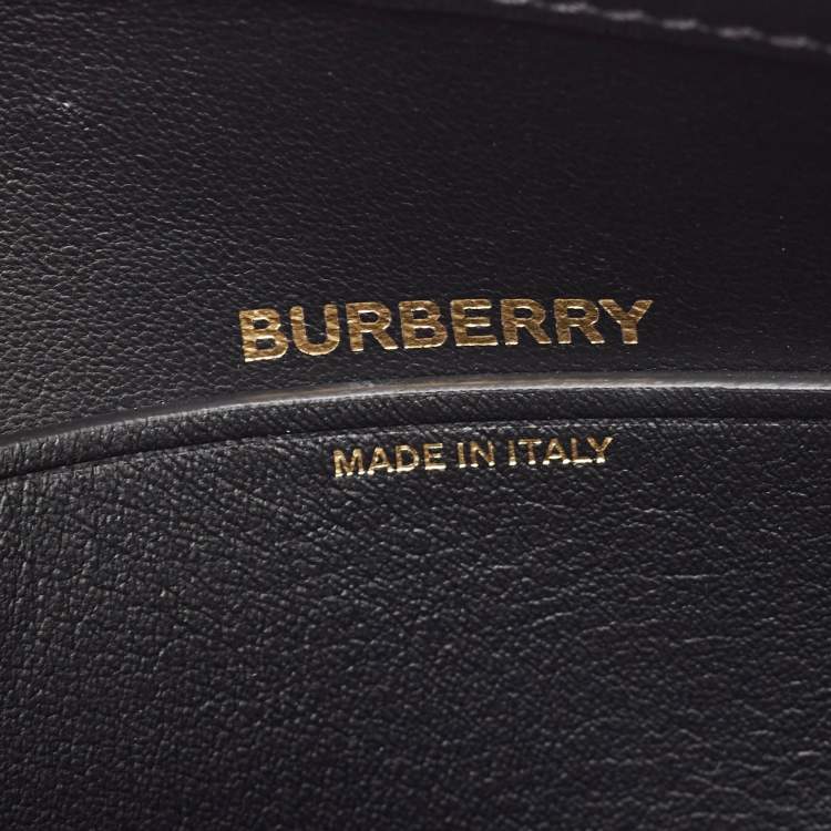 Pre Owned Burberry Black Leather Mini Studded Olympia Zip Bag