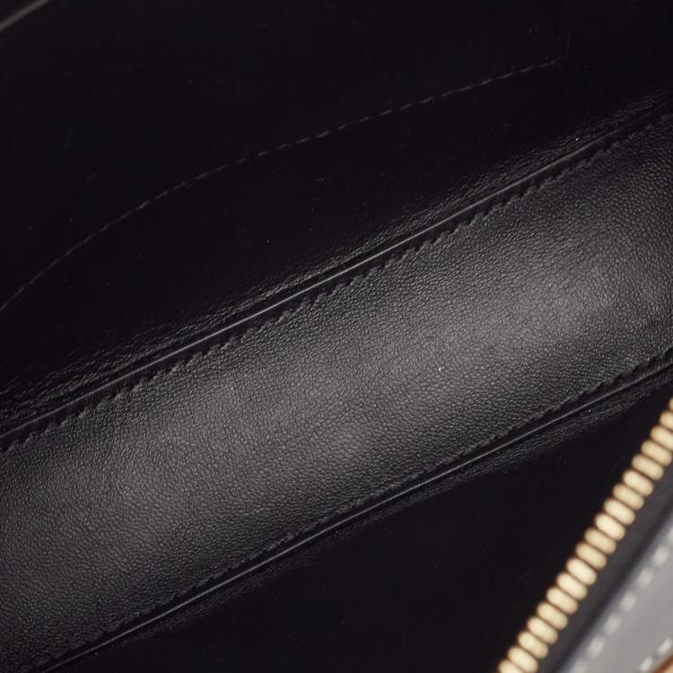 Pre Owned Burberry Black Leather Mini Studded Olympia Zip Bag