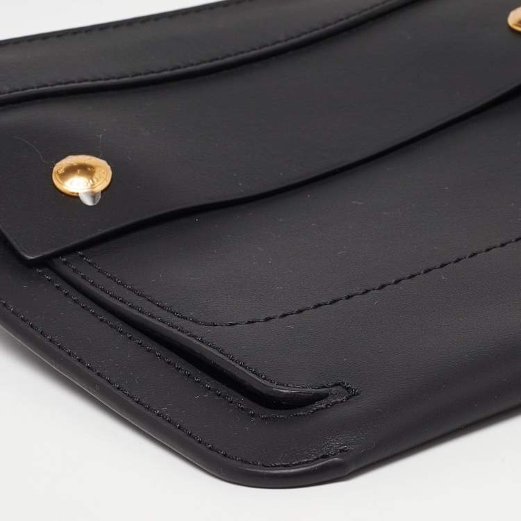 Pre Owned Burberry Black Leather Slim Belt Bag