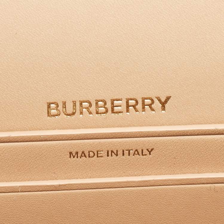 Pre Owned Burberry Beige Leather Small Studded Olympia Bag