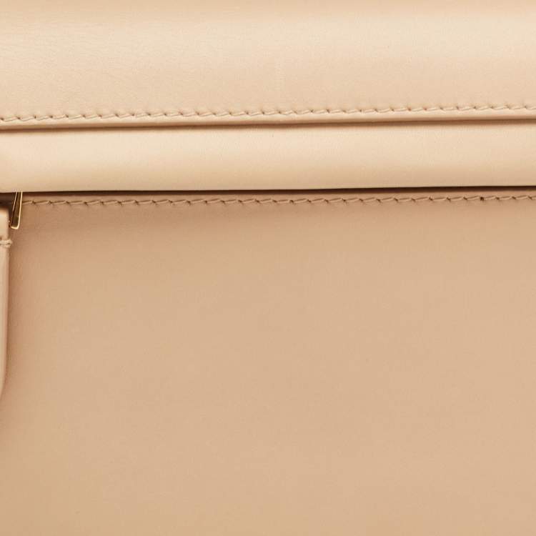 Pre Owned Burberry Beige Leather Small Studded Olympia Bag