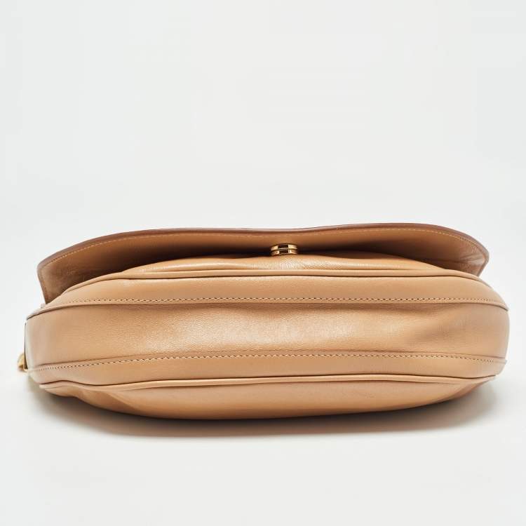 Pre Owned Burberry Beige Soft Leather Small Olympia Bag