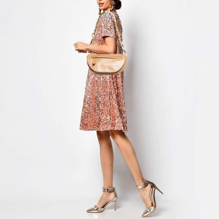 Pre Owned Burberry Beige Soft Leather Small Olympia Bag