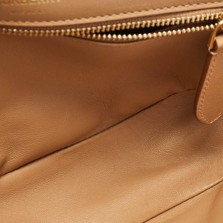 Pre Owned Burberry Beige Soft Leather Small Olympia Bag