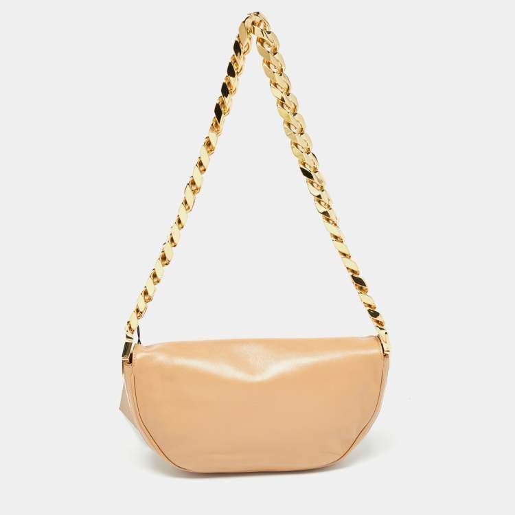 Pre Owned Burberry Beige Soft Leather Small Olympia Bag