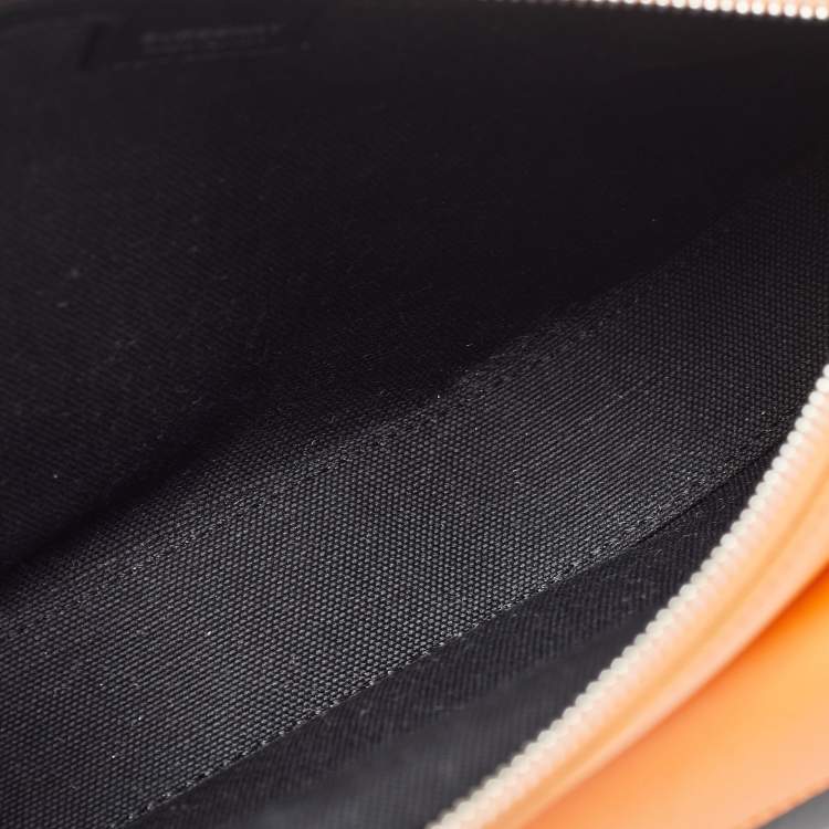 Pre Owned Burberry Orange/Black Leather Mini Double Olympia Bag