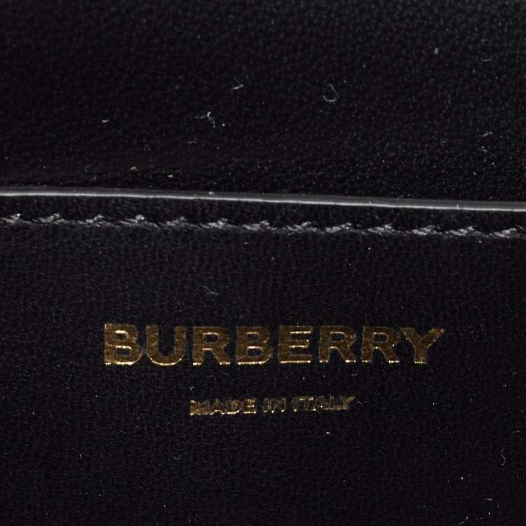 Pre Owned Burberry Black Leather Mini TB Shoulder Bag