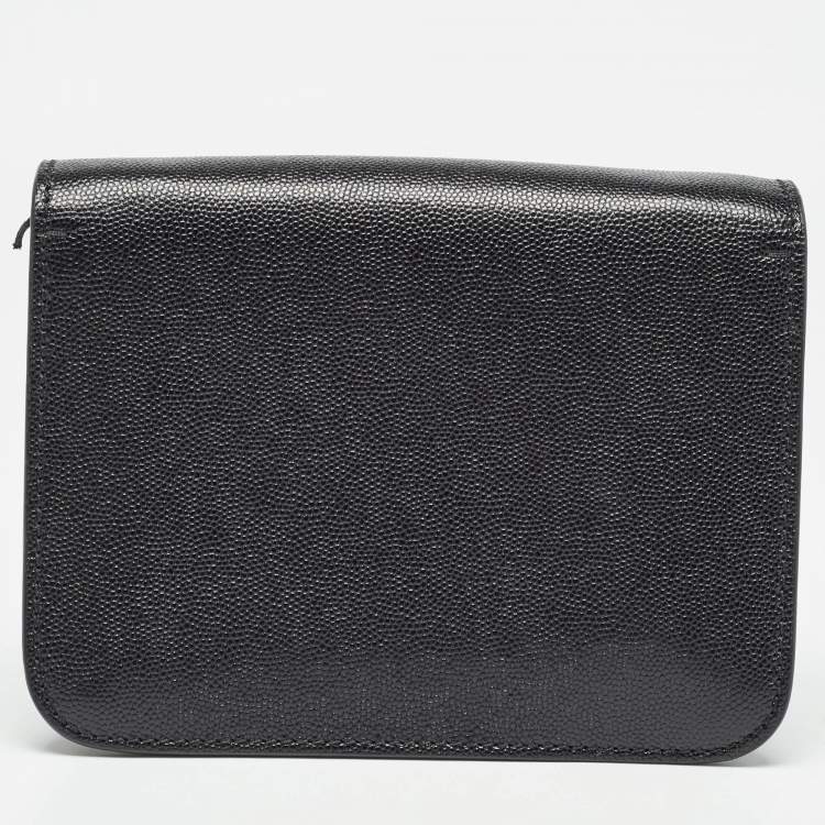 Pre Owned Burberry Black Leather Mini TB Shoulder Bag