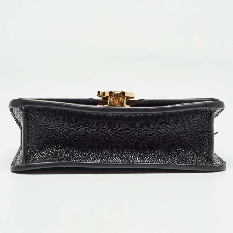 Pre Owned Burberry Black Leather Mini TB Shoulder Bag