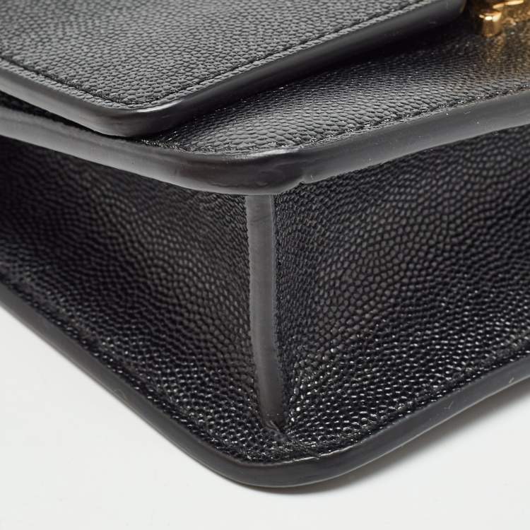 Pre Owned Burberry Black Leather Mini TB Shoulder Bag