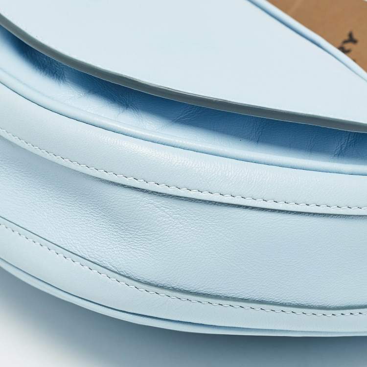 Pre Owned Burberry Light Blue Soft Leather Small Olympia Bag