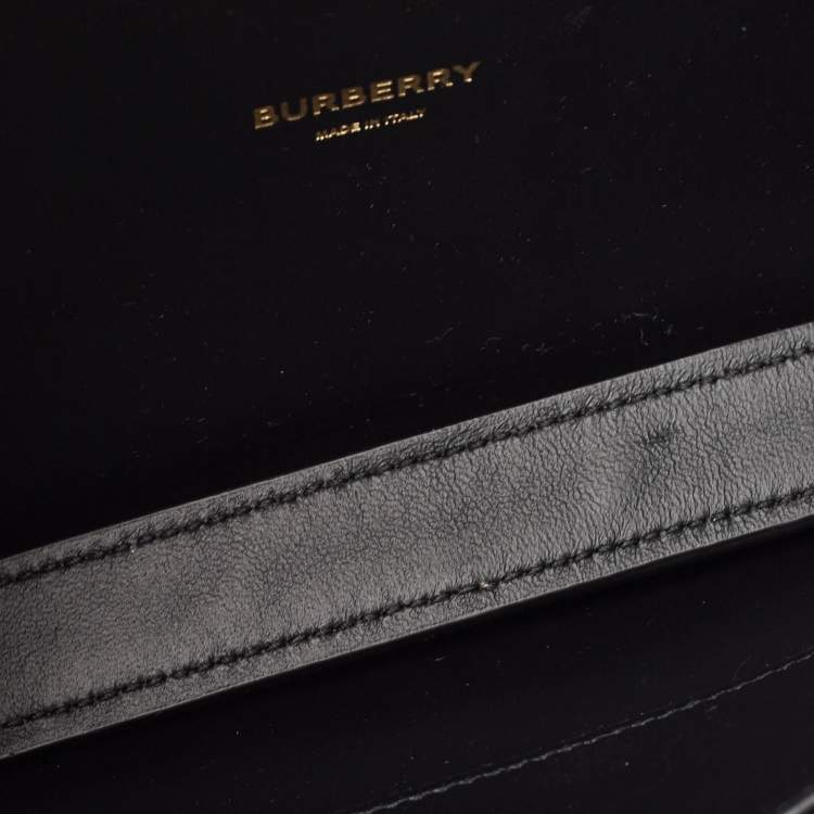Pre Owned Burberry Bronze Leather Studded Olympia Clutch