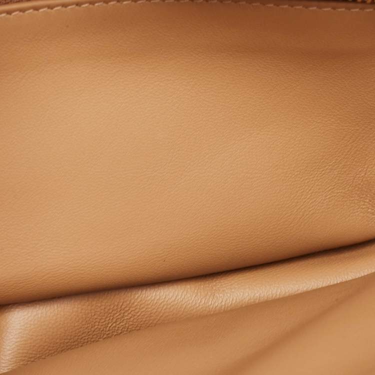 Pre Owned Burberry Beige Soft Leather Small Olympia Bag