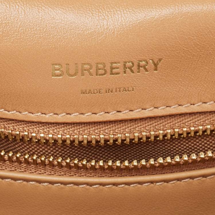 Pre Owned Burberry Beige Soft Leather Small Olympia Bag
