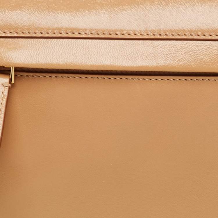 Pre Owned Burberry Beige Soft Leather Small Olympia Bag