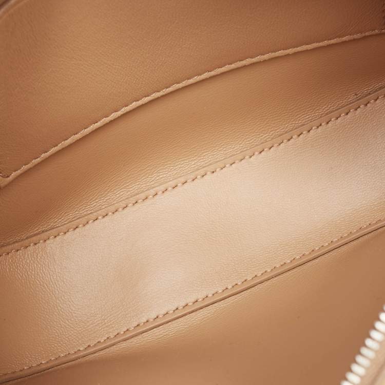 Pre Owned Burberry Gold Leather Mini Olympia Zip Chain Bag