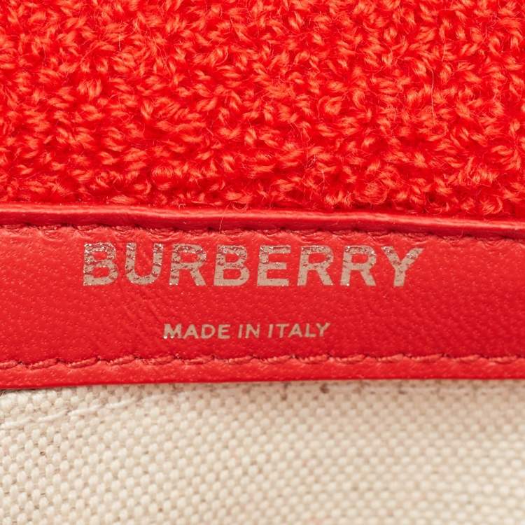 Pre Owned Burberry Red Terry Fabric Mini Love Lola Shoulder Bag