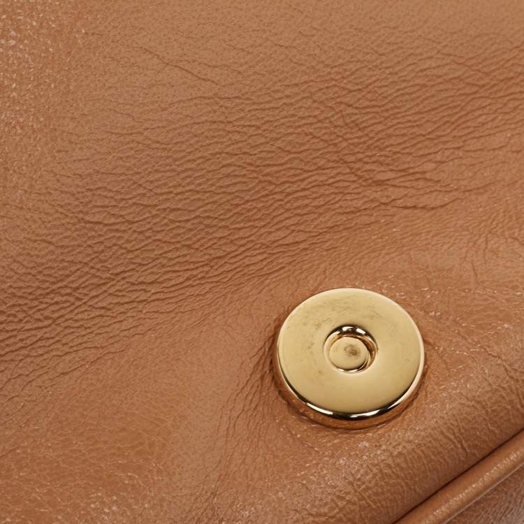 Pre Owned Burberry Beige Soft Leather Small Olympia Bag