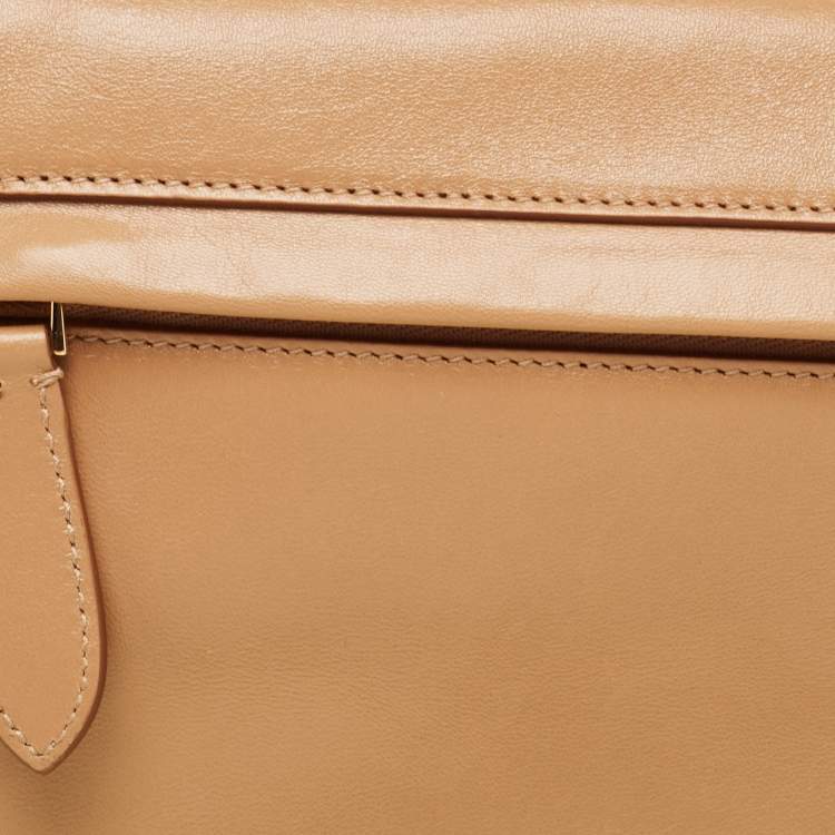 Pre Owned Burberry Beige Soft Leather Small Olympia Bag