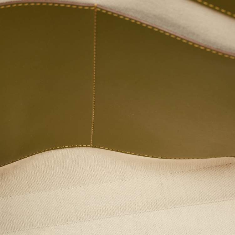Pre Owned Burberry Green/Blue Leather Medium Pocket Bag