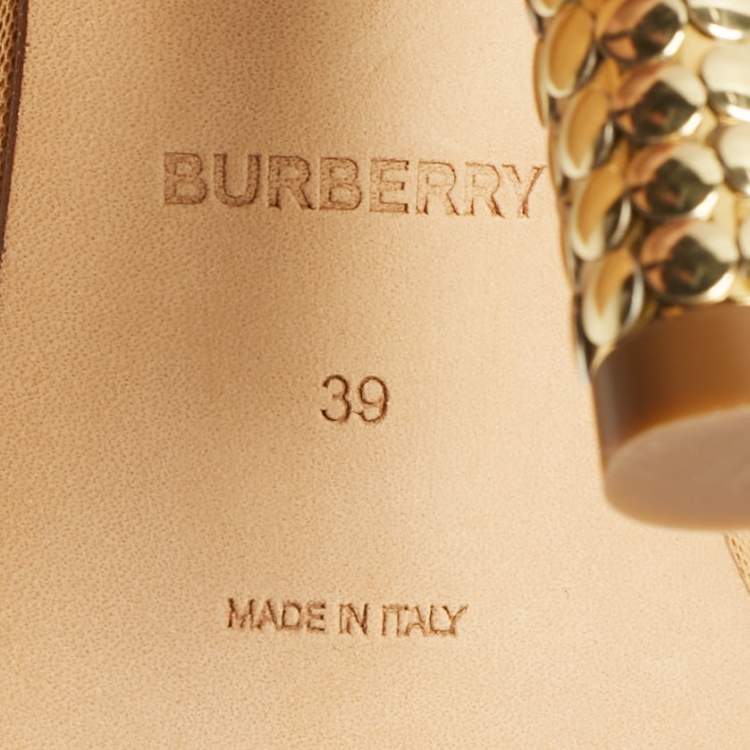 Pre Owned Burberry Beige Lace Ankle Length Boots Size 39