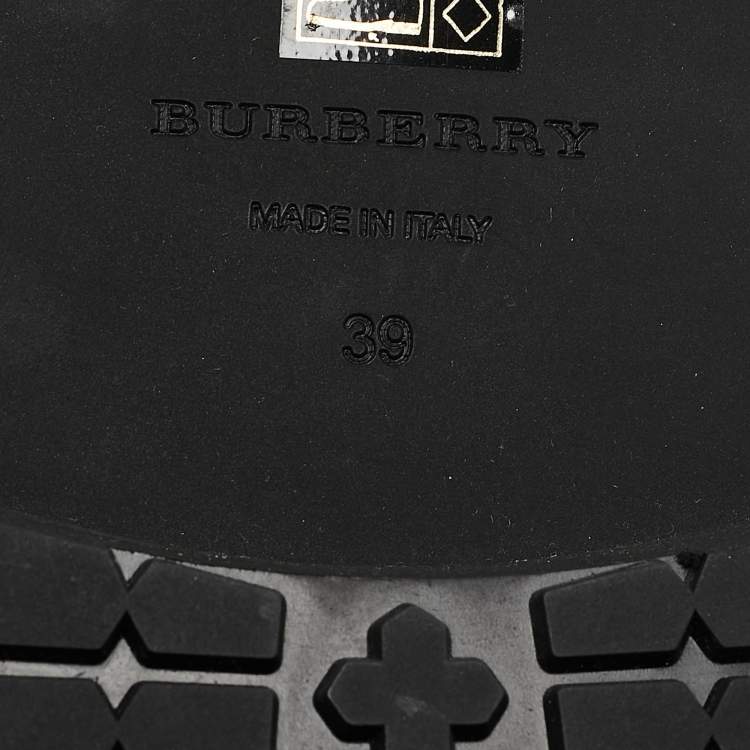 Pre Owned Burberry Black Leather Studded Deardown Oxfords Size 39