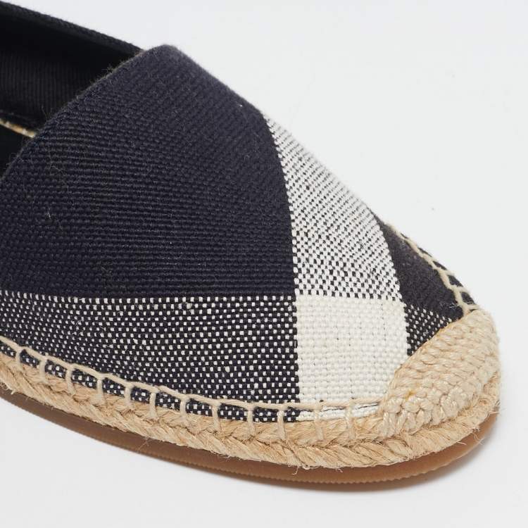Pre Owned Burberry Multicolor Canvas Hodgeson Espadrille Flats Size 38