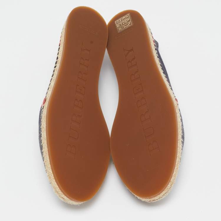 Pre Owned Burberry Multicolor Canvas Hodgeson Espadrille Flats Size 38
