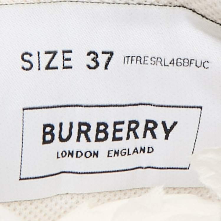 Pre Owned Burberry White Quilted Leather TNR Classic Sneakers Size 37