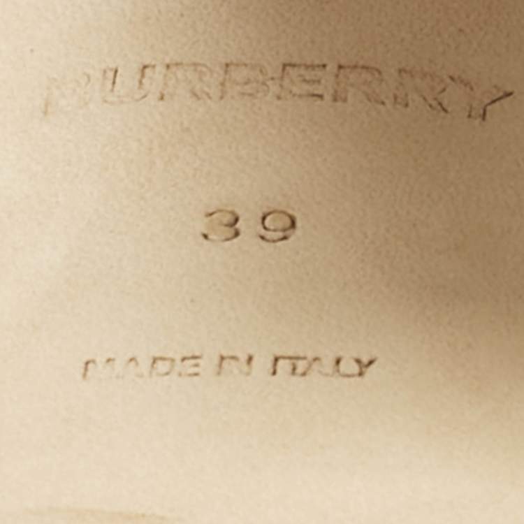 Pre Owned Burberry White Leather Split Toe Hove Ankle Strap Sandals Size 39