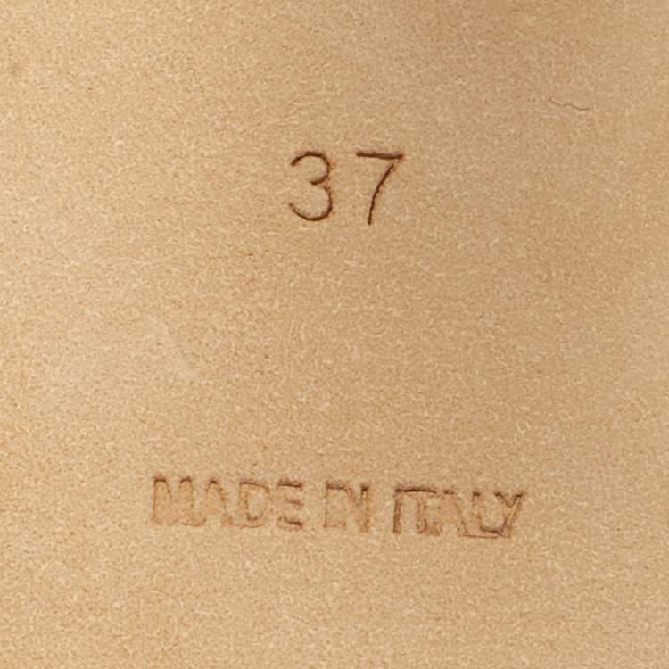 Pre Owned Burberry Beige Velvet Bethany Ankle Wrap Pumps Size 37