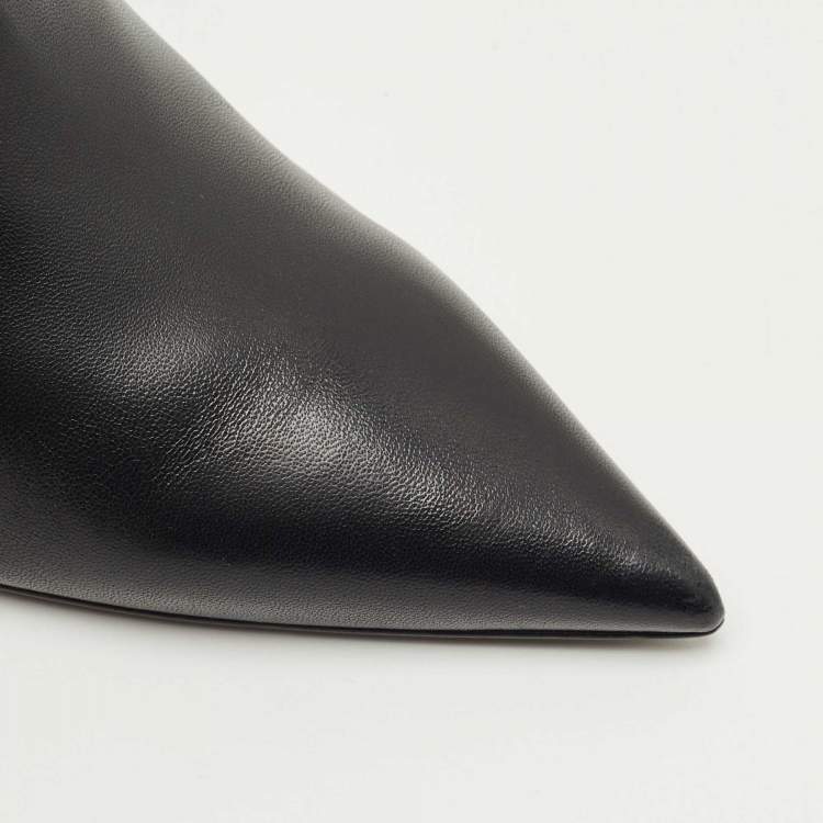 Pre Owned Burberry Black Leather Essendon Pumps Size 37.5