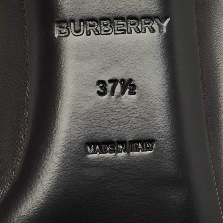 Pre Owned Burberry Black Leather Essendon Pumps Size 37.5