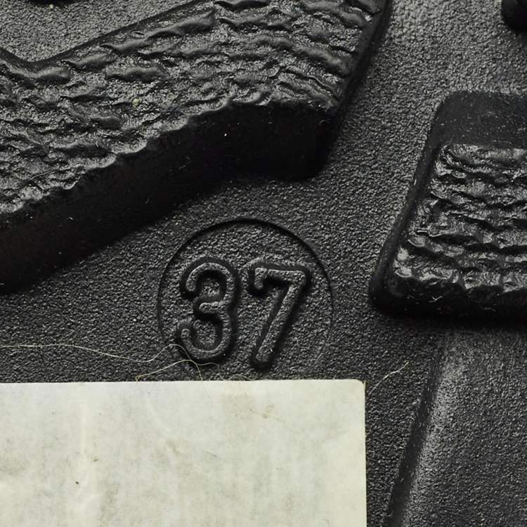 Pre Owned Burberry Grey/Brown PVC Rain Boots Size 37