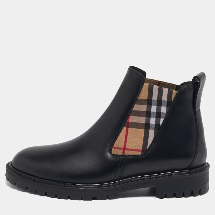 مملوكة مسبقًا Burberry Chelsea Size 41 Black Leather Ankle Length Boots