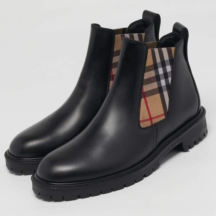 مملوكة مسبقًا Burberry Chelsea Size 41 Black Leather Ankle Length Boots