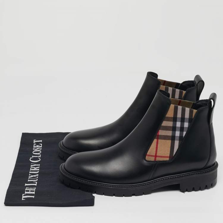مملوكة مسبقًا Burberry Chelsea Size 41 Black Leather Ankle Length Boots
