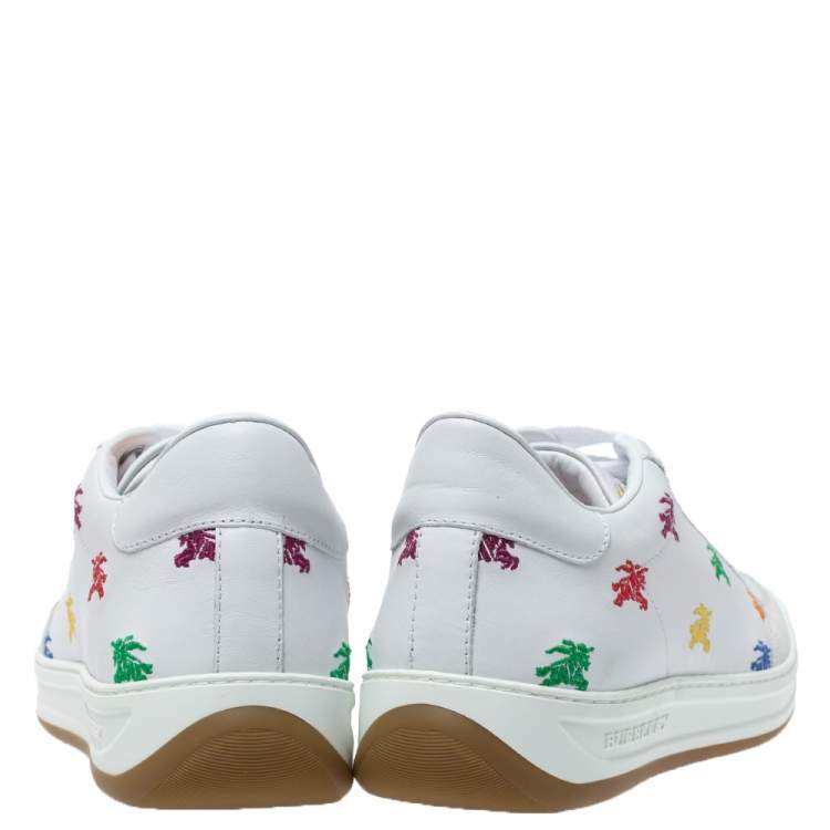 Pre Owned Burberry White Leather Timsbury Low Top Sneakers Size 40